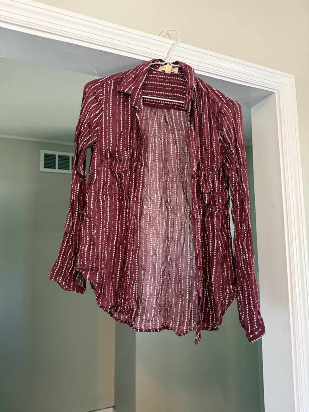 cloth & stone Maroon Striped Button-Down Shirt
